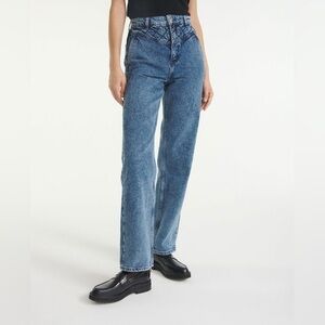 The Kooples Naomy Wide-Leg Jeans With Padded Detail Size 25
